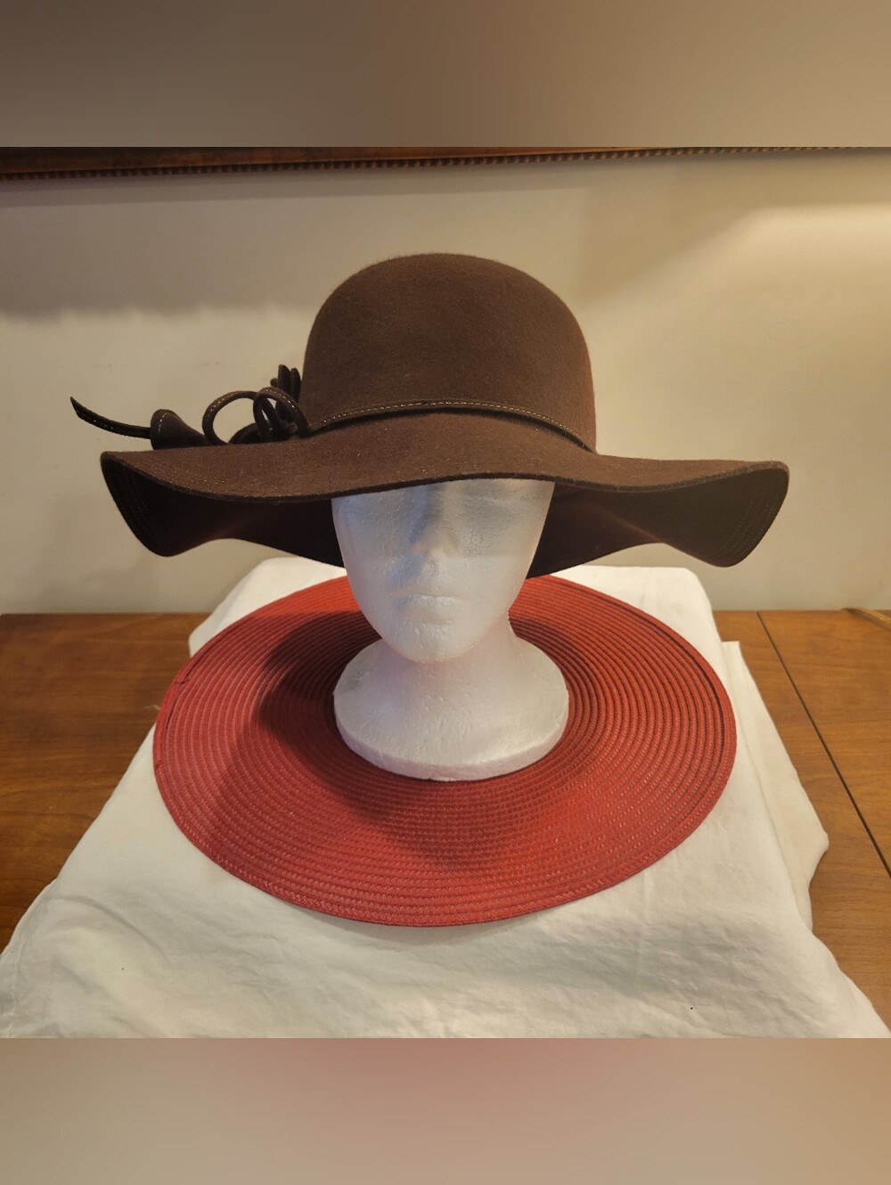 👒EUC~ BOHO Wide Brim Wool Floppy Hat